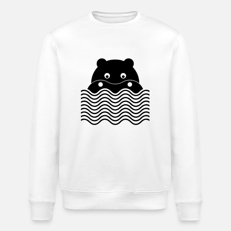 Das Nilpferd - Stanley/Stella Unisex Bio-Sweatshirt ROLLER - Weiß