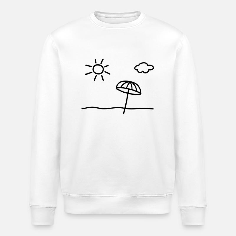 Sun beach clouds - Stanley/Stella ROLLER Unisex Organic Sweatshirt - white