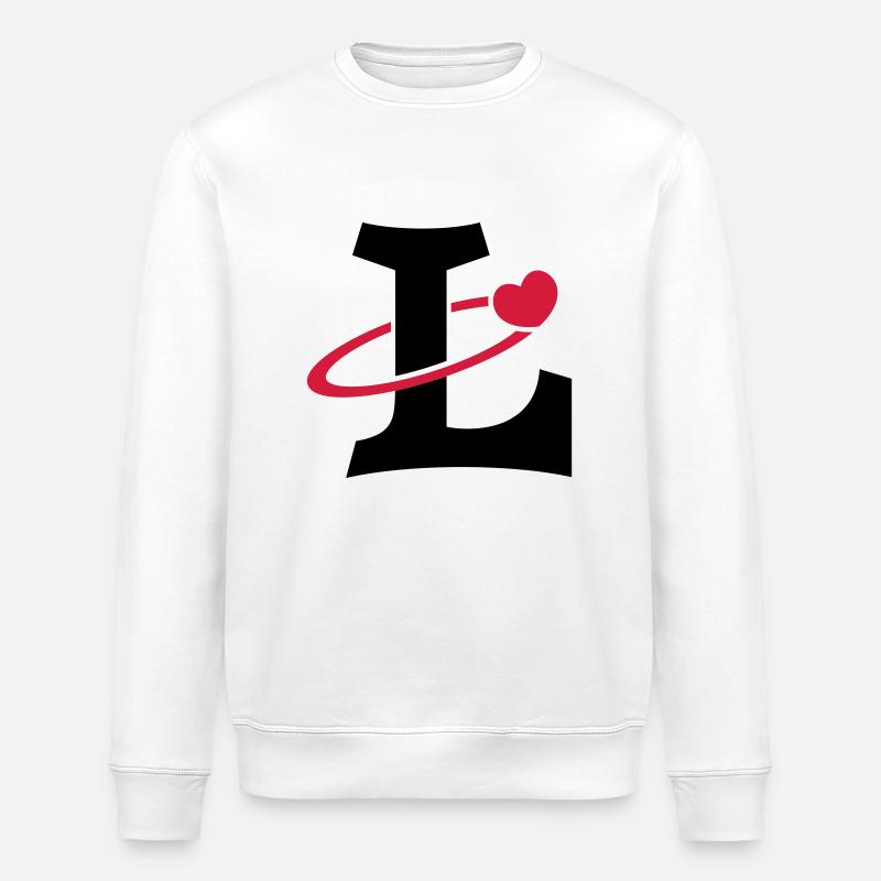 "L" heart-orbit - Stanley/Stella ROLLER Unisex Organic Sweatshirt - white