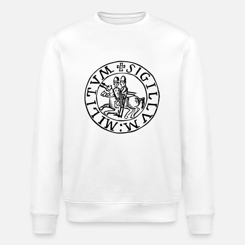 Templar knights seal - Stanley/Stella Unisex Bio-Sweatshirt ROLLER - Weiß