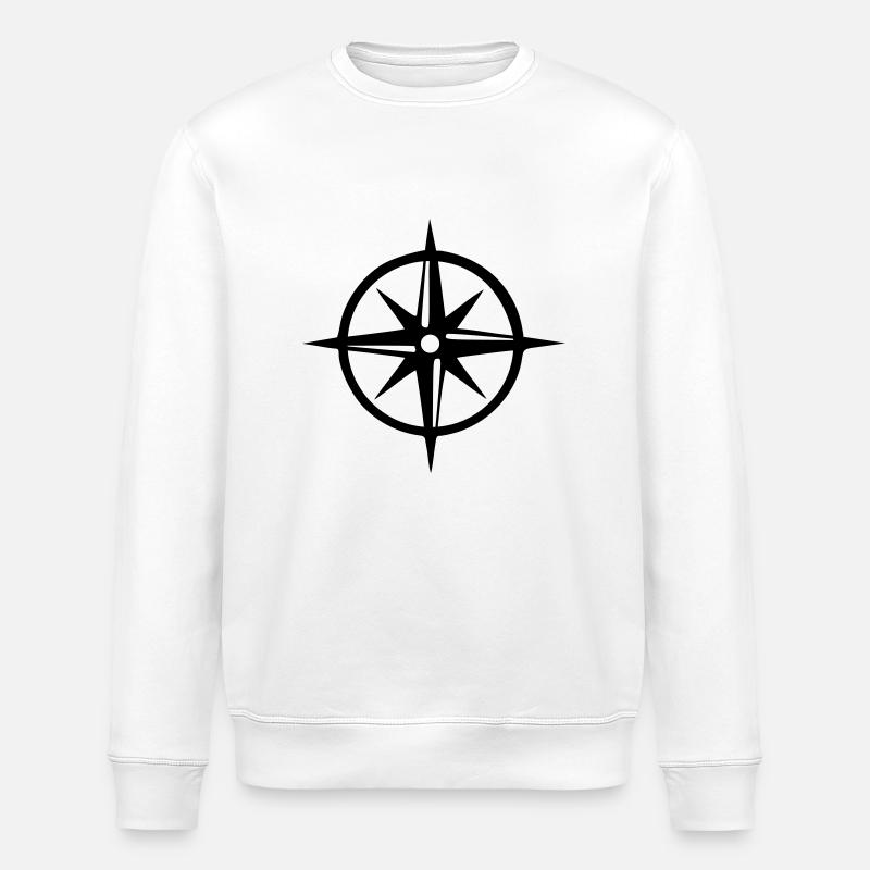 Compass - Ship - Stanley/Stella ROLLER Unisex Organic Sweatshirt - white