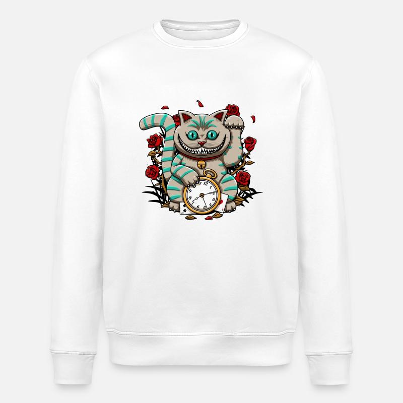 Cheshire maneki - Sweat bio ROLLER Stanley/Stella Unisexe - blanc