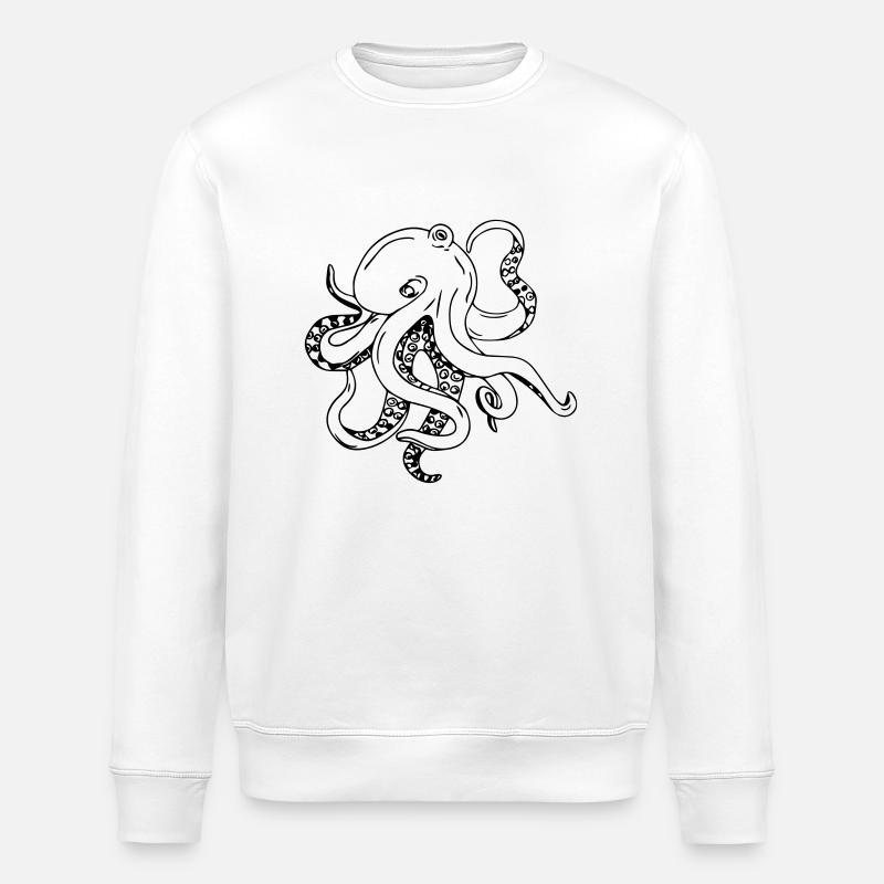 octopus_big - Stanley/Stella Unisex Bio-Sweatshirt ROLLER - Weiß
