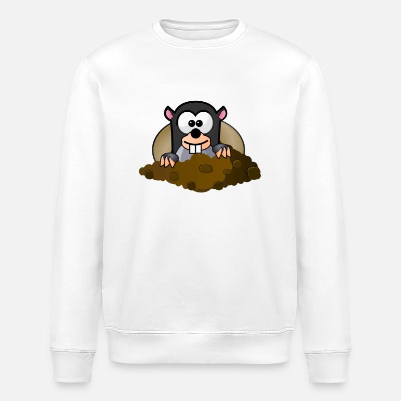 Animaux animaux Mole - Sweat bio ROLLER Stanley/Stella Unisexe - blanc