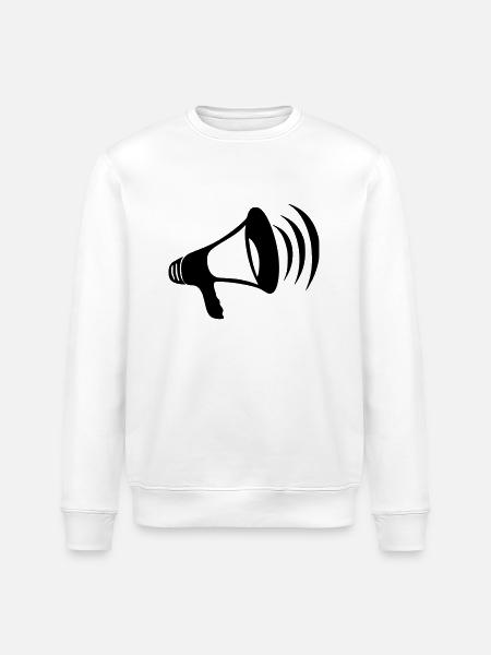 megaphone - Stanley/Stella ROLLER Unisex Organic Sweatshirt - white