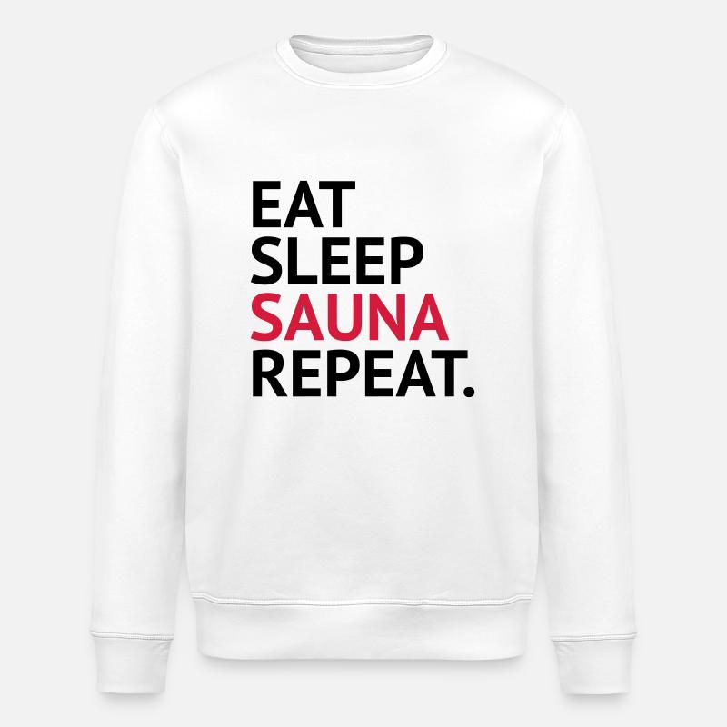 eatsleep sauna repeat - Stanley/Stella Unisex Bio-Sweatshirt ROLLER - Weiß