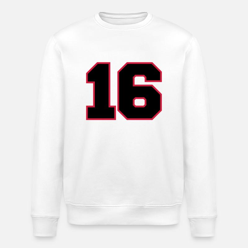 Number16 - Stanley/Stella ROLLER Unisex Organic Sweatshirt - white