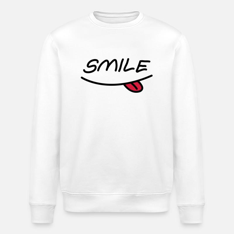 Smiley mund - Stanley/Stella Unisex Bio-Sweatshirt ROLLER - Weiß
