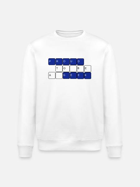 I'am en nørd, jeg er en nørd, freak, nørd, nørd, - Stanley/Stella økologisk unisex-sweatshirt ROLLER - hvid