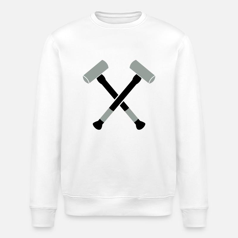 doubles marteaux de massue croisés - Sweat bio ROLLER Stanley/Stella Unisexe - blanc