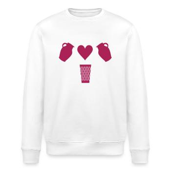 Bembel Love - Apfelwein und Geripptes - Stanley/Stella Unisex Bio-Sweatshirt ROLLER - Weiß - Vorne - Nik (191cm)