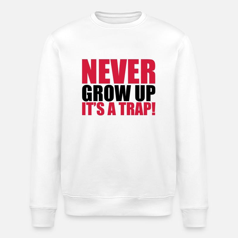 Never Grow Up - Sweat bio ROLLER Stanley/Stella Unisexe - blanc