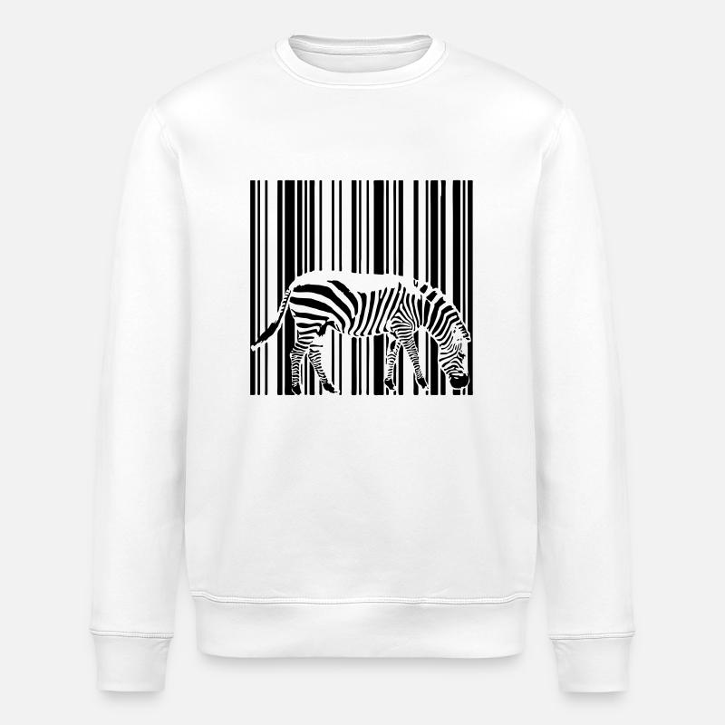 Barcode Zebra - Stanley/Stella ROLLER Unisex Organic Sweatshirt - white
