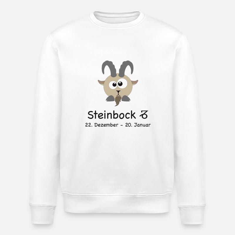Sternzeichen Steinbock - Stanley/Stella Unisex Bio-Sweatshirt ROLLER - Weiß