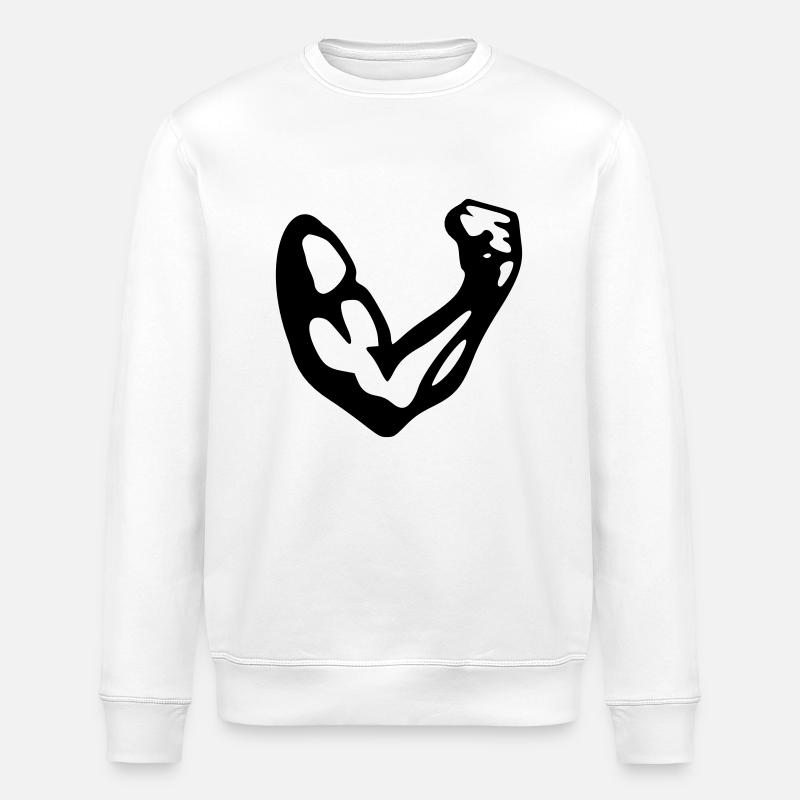 Bizeps Vektor - Stanley/Stella Unisex Bio-Sweatshirt ROLLER - Weiß