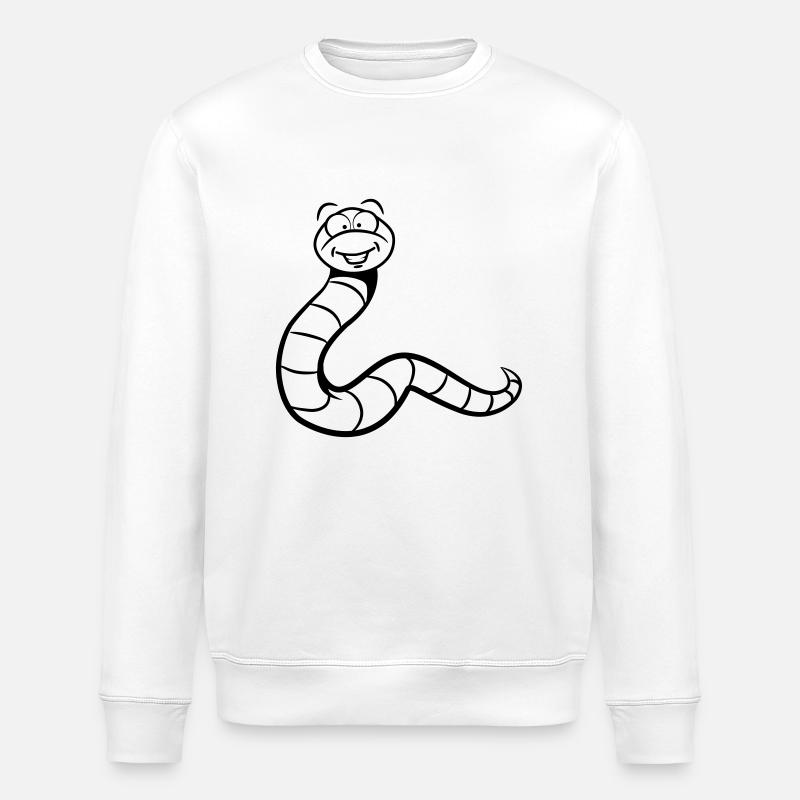 Worm funny - Stanley/Stella ROLLER Unisex Organic Sweatshirt - white