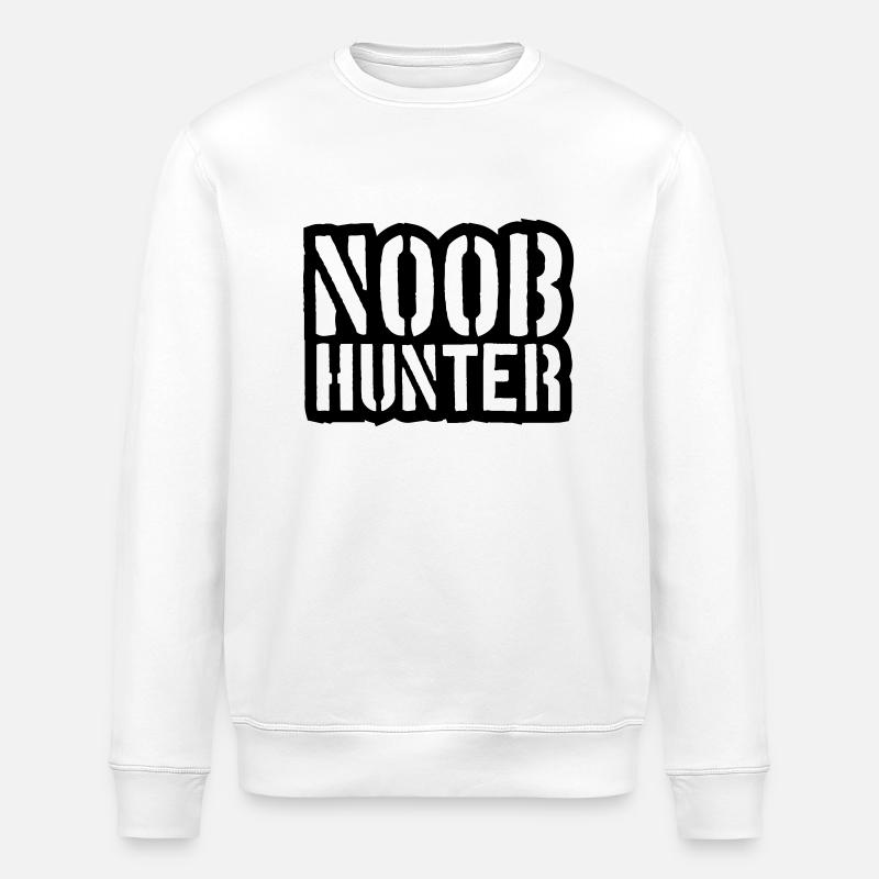 Shooter Noob Hunter Logo Design - Stanley/Stella ROLLER Unisex Organic Sweatshirt - white