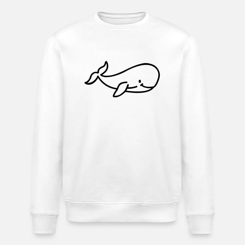Whale - Stanley/Stella ROLLER Unisex Organic Sweatshirt - white
