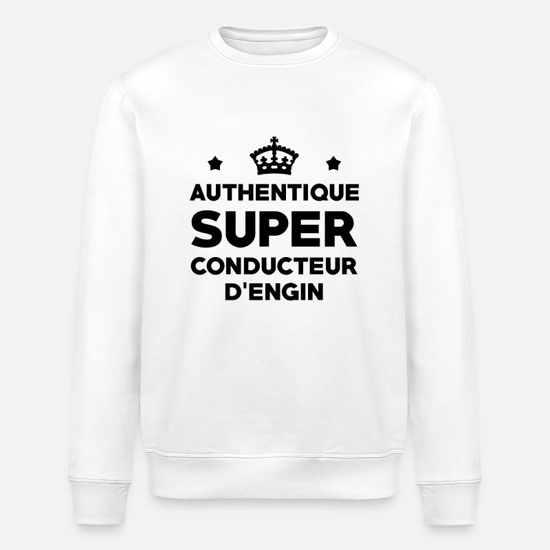 Conducteur d'engin / BTP / Travaux / Construction - Sweat bio ROLLER Stanley/Stella Unisexe - blanc