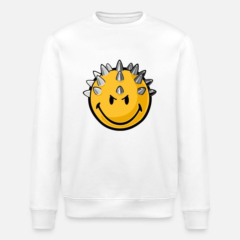 Smiley metallhead - Sweat bio ROLLER Stanley/Stella Unisexe - blanc