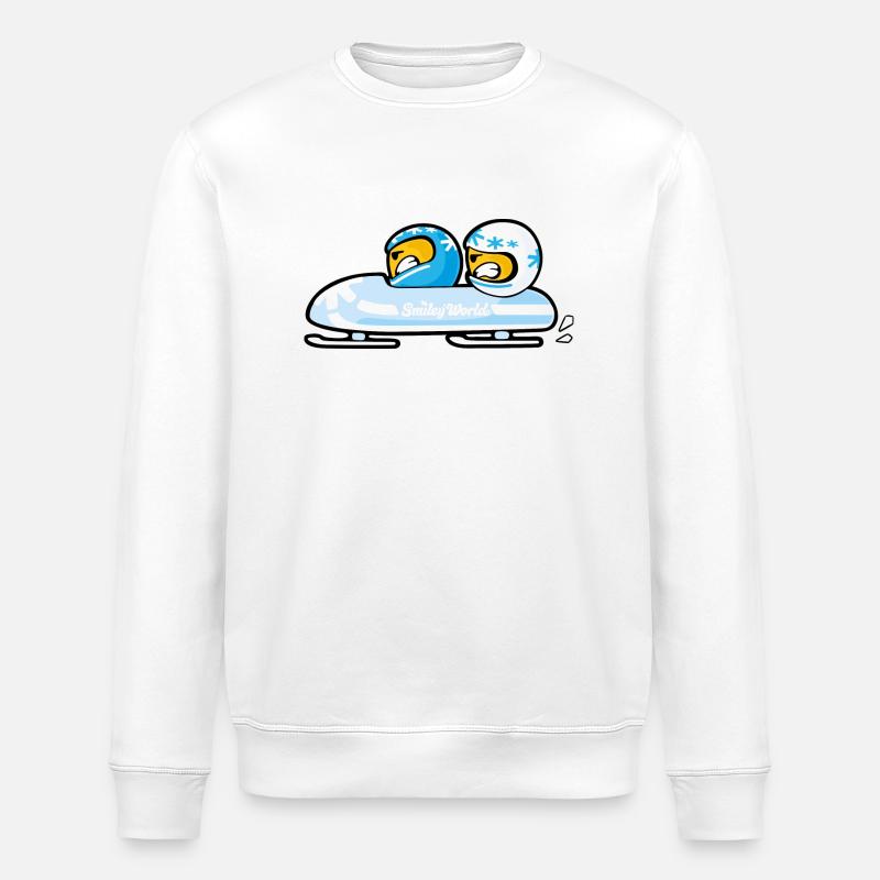 Smiley Bobsleigh - Stanley/Stella Unisex Bio-Sweatshirt ROLLER - Weiß