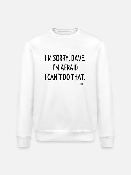 cinema film citationstecken tv-serier geek - Ekologisk sweatshirt ROLLER unisex från Stanley/Stella - vit