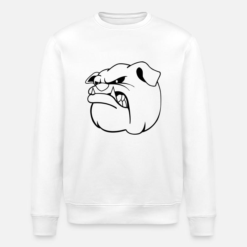 bulldogg_head_konvertiert - Stanley/Stella ROLLER Unisex Organic Sweatshirt - white