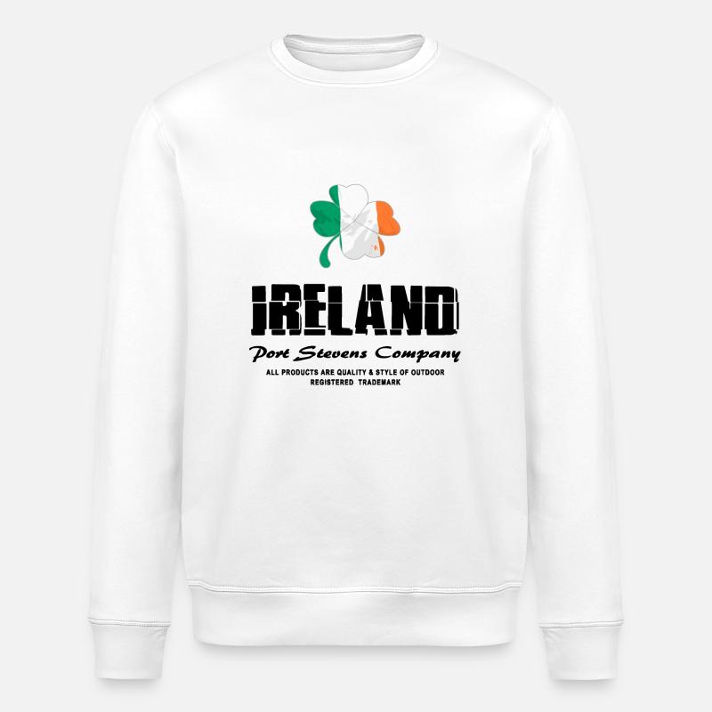 Kleeblatt - Irland Flagge - Stanley/Stella Unisex Bio-Sweatshirt ROLLER - Weiß