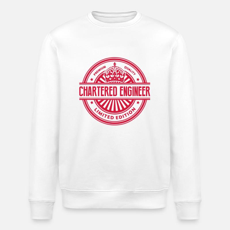 Limited edition chartered engineer premi - Stanley/Stella ROLLER Unisex Organic Sweatshirt - white