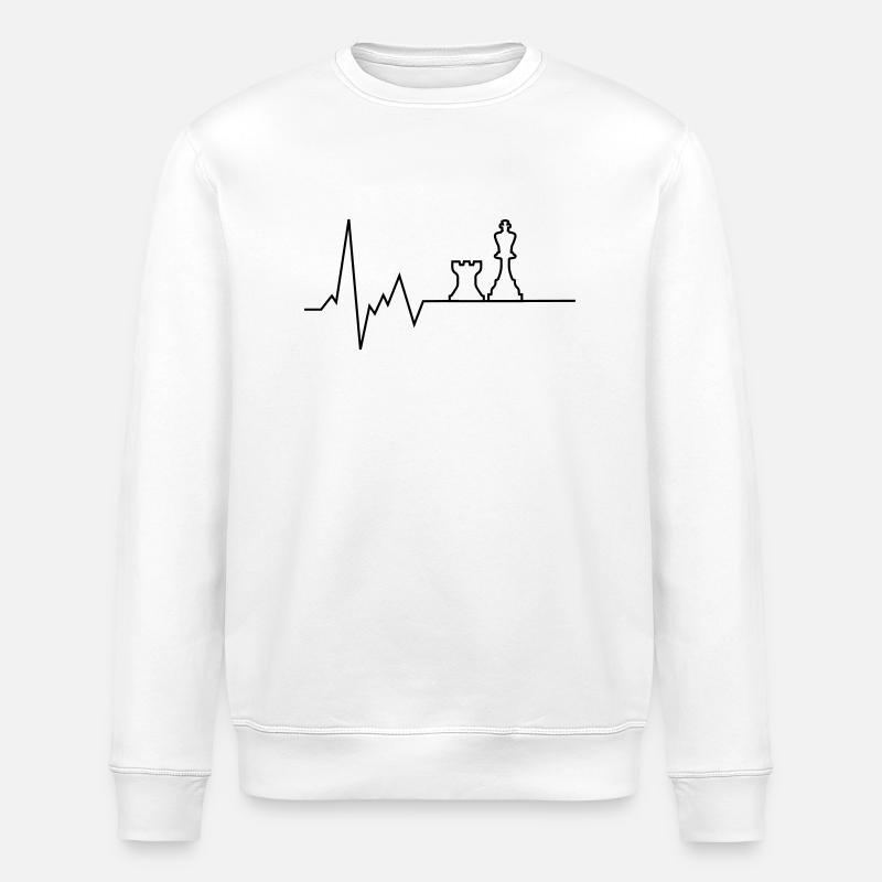 herzschlag schach - Stanley/Stella Unisex Bio-Sweatshirt ROLLER - Weiß