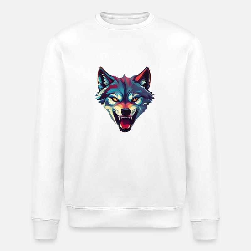 Wolf - Stanley/Stella ROLLER Unisex Organic Sweatshirt - white