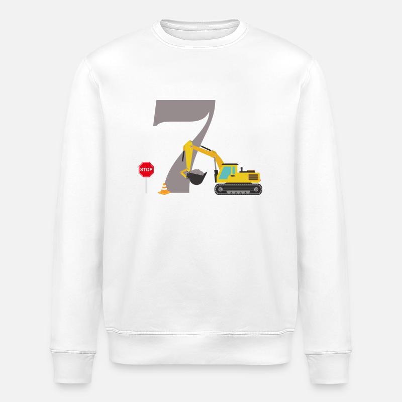 7e anniversaire pelleteuse - Sweat bio ROLLER Stanley/Stella Unisexe - blanc
