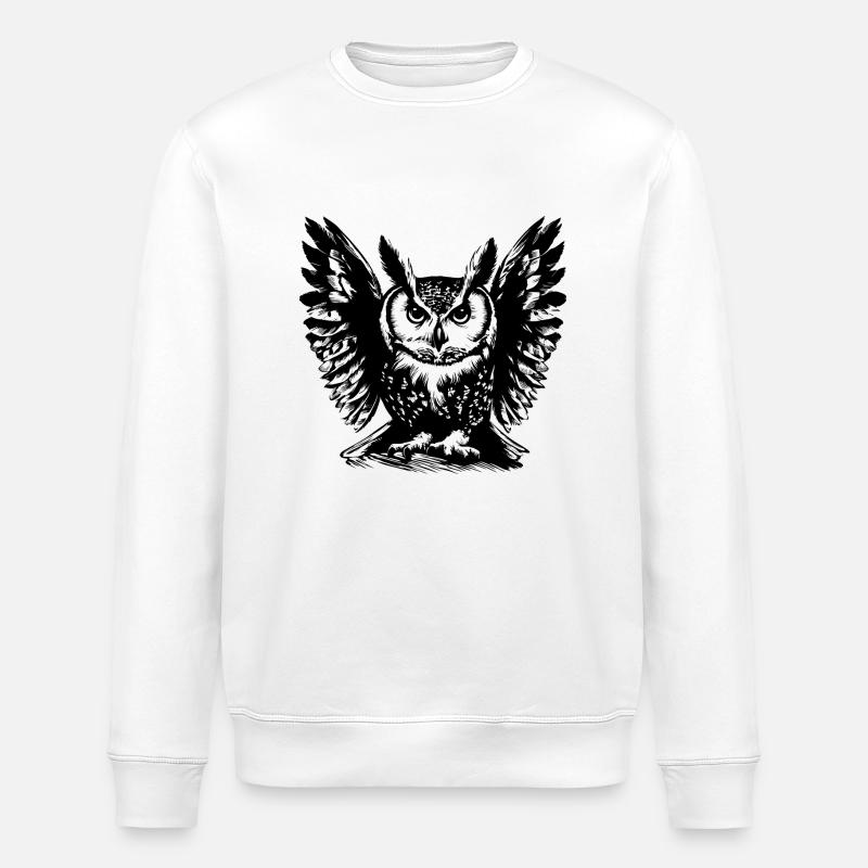 Eule1 - Stanley/Stella Unisex Bio-Sweatshirt ROLLER - Weiß