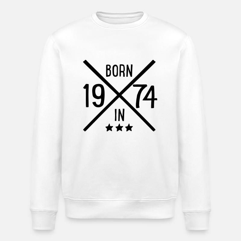 Born in 1974 - Stanley/Stella Unisex Bio-Sweatshirt ROLLER - Weiß