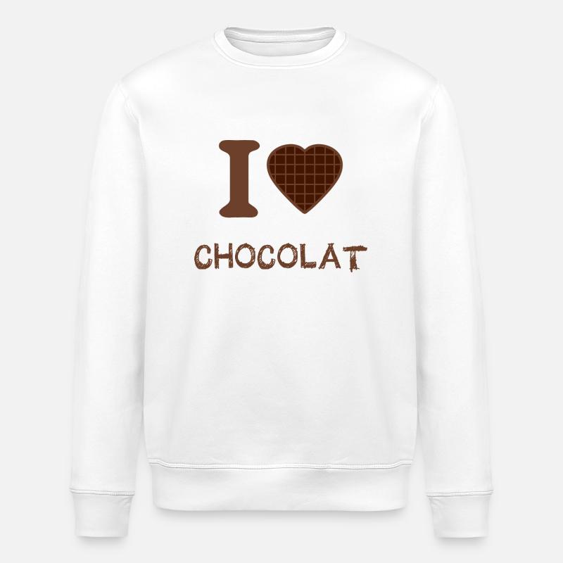 J'adore le chocolat - Sweat bio ROLLER Stanley/Stella Unisexe - blanc