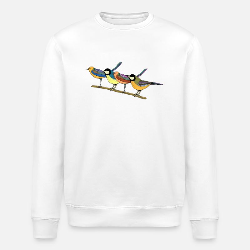 Birds - Stanley/Stella ROLLER Unisex Organic Sweatshirt - white