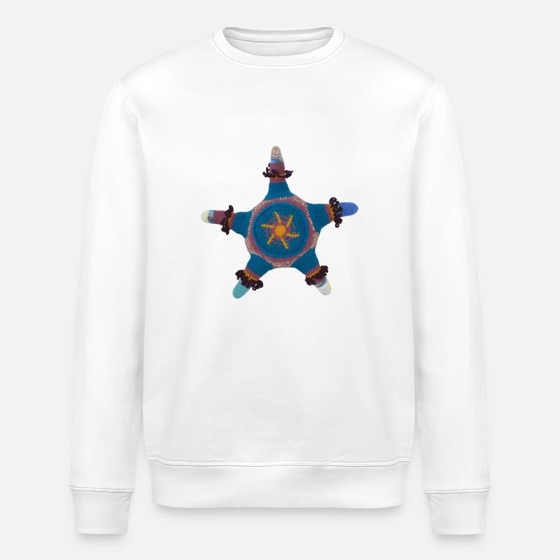 Crocheted Star - Stanley/Stella ROLLER Unisex Organic Sweatshirt - white