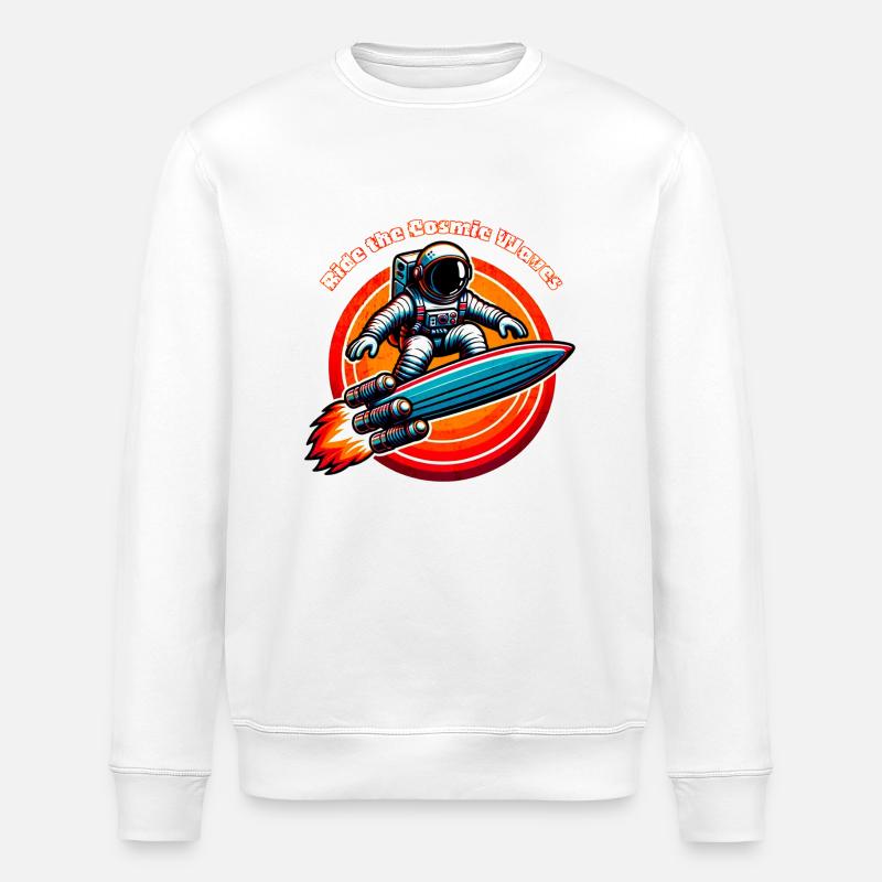 Surfing the Solar Winds Tee - Stanley/Stella ROLLER Unisex Organic Sweatshirt - white