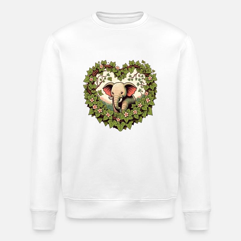 Éléphant - Sweat bio ROLLER Stanley/Stella Unisexe - blanc