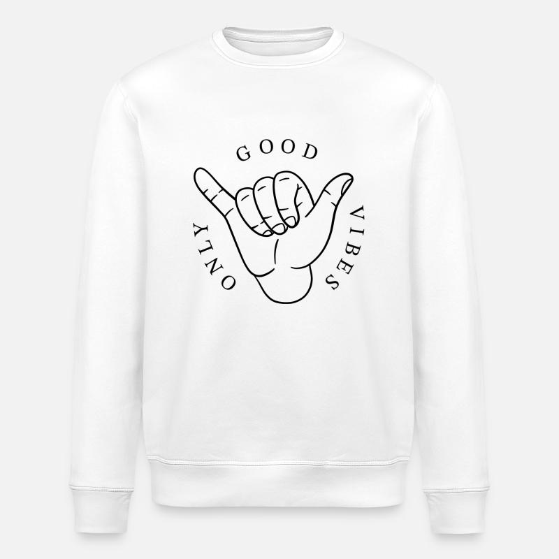Bonnes vibrations - Sweat bio ROLLER Stanley/Stella Unisexe - blanc