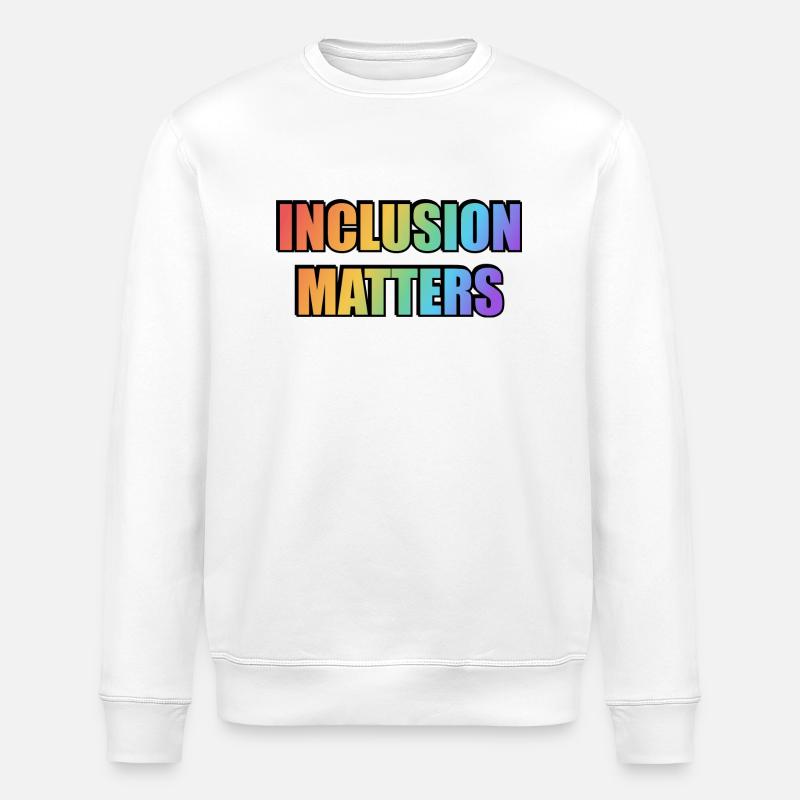 L’inclusion compte Arc-en-ciel - Sweat bio ROLLER Stanley/Stella Unisexe - blanc