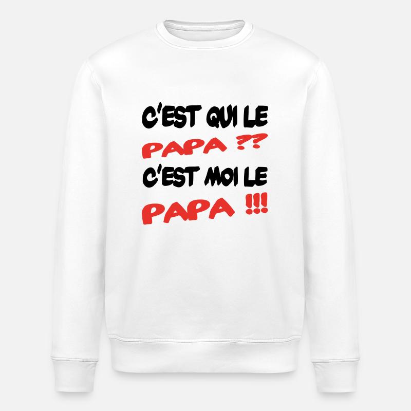 Who's the dad - Stanley/Stella ROLLER Unisex Organic Sweatshirt - white
