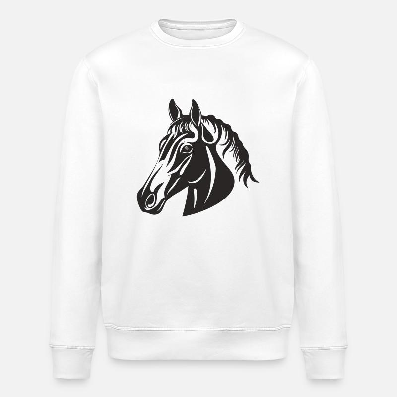 Pferde-Silhouette - Stanley/Stella Unisex Bio-Sweatshirt ROLLER - Weiß
