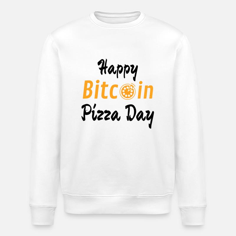 Happy Bitcoin Pizza Day - Stanley/Stella Unisex Bio-Sweatshirt ROLLER - Weiß