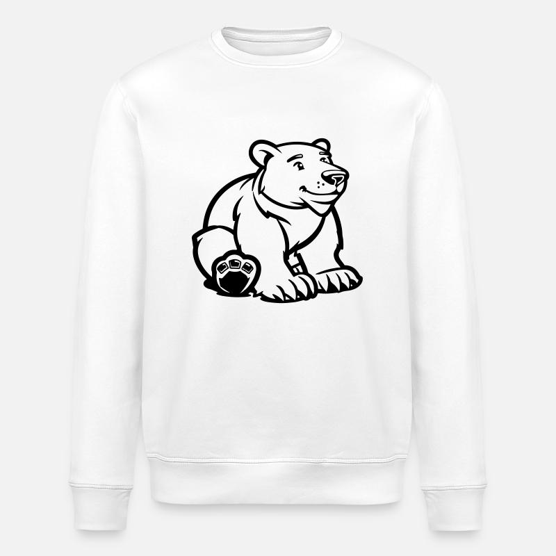 Polar Bear Comic Bear - Stanley/Stella ROLLER Unisex Organic Sweatshirt - white
