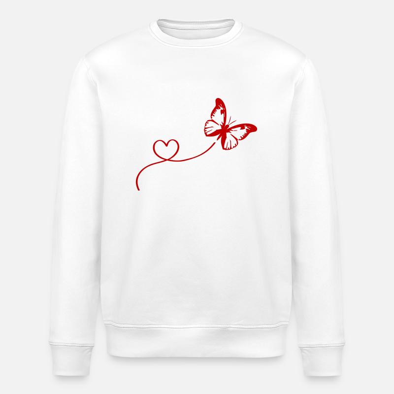 Amour papillon - Sweat bio ROLLER Stanley/Stella Unisexe - blanc