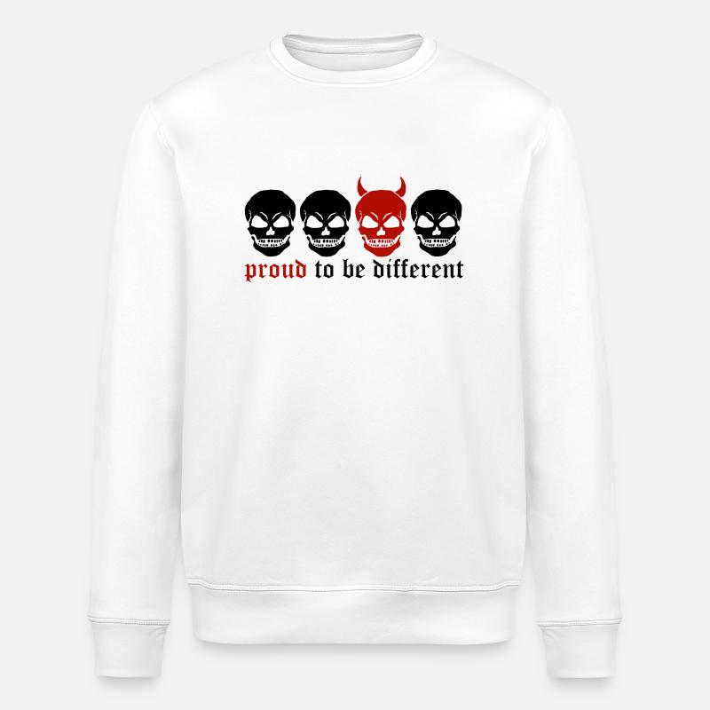 DIFFERENT SKULL - 2C - Stanley/Stella ROLLER Unisex Organic Sweatshirt - white