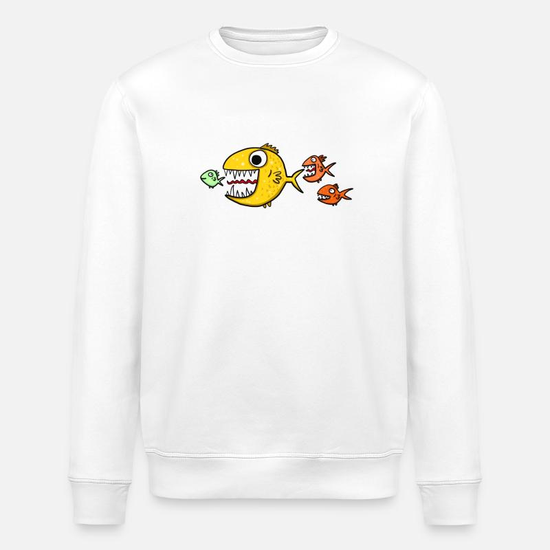 Poissons prédateurs - Sweat bio ROLLER Stanley/Stella Unisexe - blanc
