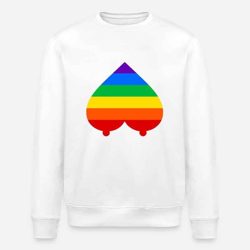 rainbow - Stanley/Stella ROLLER Unisex Organic Sweatshirt - white