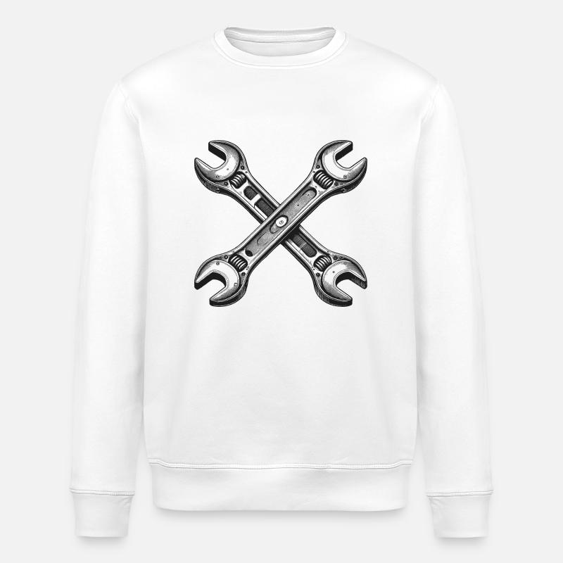 Clés à fourche - Sweat bio ROLLER Stanley/Stella Unisexe - blanc